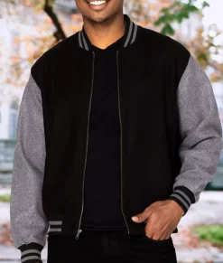 Men Nayked Apparel Outerwear>Legendary Wool Bomber Jacket