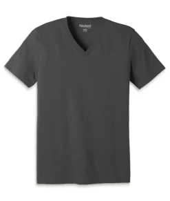 Men Nayked Apparel Shirts>Men'S Classic Cotton Big Short Sleeve V-Neck T-Shirt