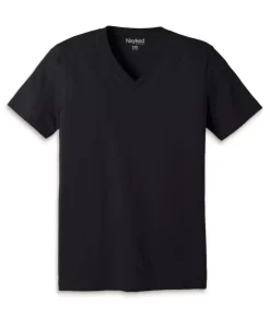 Men Nayked Apparel Shirts>Men'S Classic Cotton Big Short Sleeve V-Neck T-Shirt