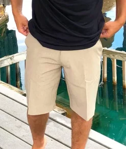 Men Nayked Apparel Bottoms>Men'S Khaki Hybrid Stretch Short