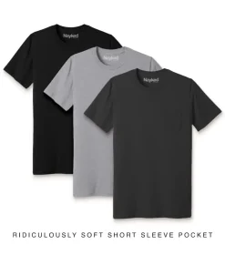 Men Nayked Apparel T-Shirt Packs>Men'S 3Pk Ridiculously Soft 100% Cotton Pocket T-Shirt Favorites