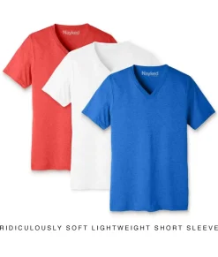 Men Nayked Apparel Shirts>Men'S 3Pk Ridiculously Soft Lightweight V-Neck T-Shirt Favorites
