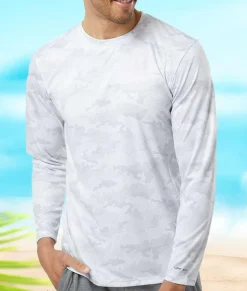 Men Nayked Apparel Workout Wear>Men'S Pompano Performance Upf Camo Long Sleeve T-Shirt