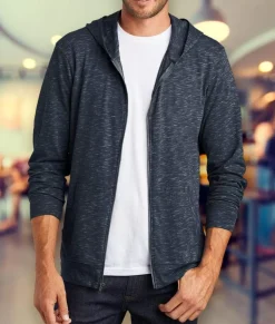Men Nayked Apparel Shirts>Men'S Ridiculously Soft Big Lightweight Full-Zip Hoodie