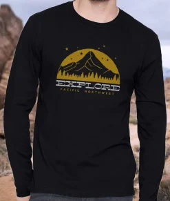 Men Nayked Apparel T-Shirts>Men'S Ridiculously Soft Cotton Long Sleeve Graphic Tee | Explore