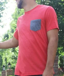 Men Nayked Apparel T-Shirts>Men'S Ridiculously Soft Contrast Pocket Short Sleeve Crew Neck T-Shirt