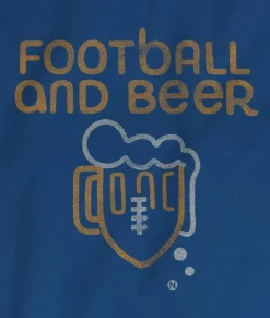 Men Nayked Apparel Shirts>Men'S Ridiculously Soft Cotton Long Sleeve Graphic Tee | Football And Beer