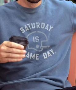 Men Nayked Apparel Shirts>Men'S Ridiculously Soft Heavyweight Fleece Graphic Pullover Sweatshirt | Saturday Is Game Day