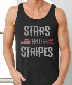 Men Nayked Apparel Tanks>Men'S Ridiculously Soft Lightweight Graphic Tank | Stars & Stripes