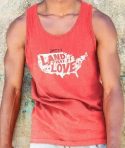 Men Nayked Apparel Tanks>Men'S Ridiculously Soft Lightweight Graphic Tank | Land That I Love