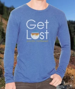 Men Nayked Apparel Shirts>Men'S Ridiculously Soft Lightweight Long Sleeve Graphic Tee | Get Lost