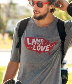 Men Nayked Apparel T-Shirts>Men'S Ridiculously Soft Lightweight Graphic Tee | Land That I Love