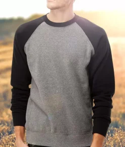 Men Nayked Apparel Hoodies & Sweatshirts>Men'S Ridiculously Soft Midweight Raglan Colorblocked Pullover
