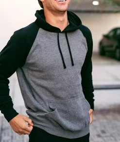 Men Nayked Apparel Hoodies & Sweatshirts>Men'S Ridiculously Soft Midweight Raglan Colorblocked Hooded Sweatshirt