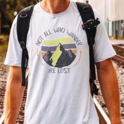 Men Nayked Apparel T-Shirts>Men'S Ridiculously Soft Midweight Graphic Tee | Not All Who Wander Are Lost