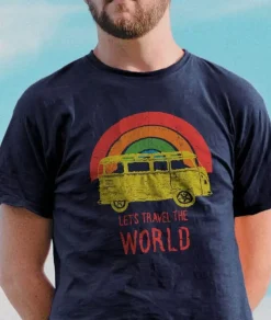 Men Nayked Apparel Shirts>Men'S Ridiculously Soft Midweight Graphic Tee | Let'S Travel The World