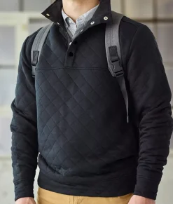 Men Nayked Apparel Hoodies & Sweatshirts>Men'S Ridiculously Soft Quilted Snap Pullover
