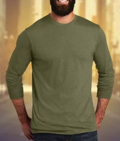 Men Nayked Apparel Shirts>Men'S Ridiculously Soft Recycled Lightweight Long Sleeve T-Shirt