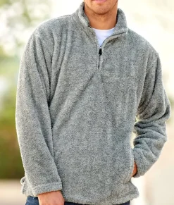 Men Nayked Apparel Hoodies & Sweatshirts>Men'S Ridiculously Soft Shag Sherpa Quarter-Zip Pullover