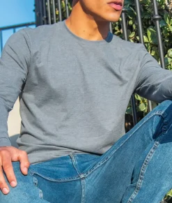 Men Nayked Apparel Shirts>Men'S Ridiculously Soft Sueded Long Sleeve T-Shirt