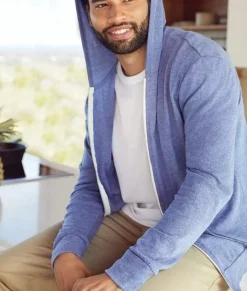 Men Nayked Apparel Shirts>Men'S Ridiculously Soft Vintage Recycled Full-Zip Hooded T-Shirt