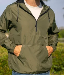 Men Nayked Apparel Shirts>Men'S Soft Lightweight Half-Zip Pullover Windbreaker Anorak