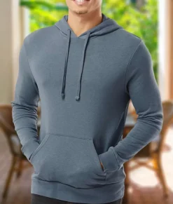 Men Nayked Apparel Hoodies & Sweatshirts>Men'S Soft Recycled Washed Lightweight Terry Hooded Pullover