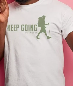 Men Nayked Apparel Shirts>Ridiculously Soft Big Graphic T-Shirt | Keep Going With Hiker