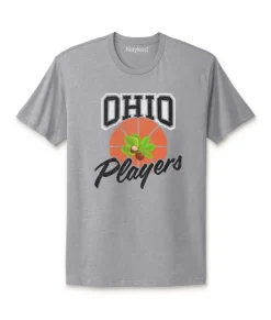 Women Nayked Apparel Tops>Ridiculously Soft Cotton Graphic Tee | Ohio Players (Buckeye Leaf)