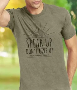 Men Nayked Apparel Shirts>Ridiculously Soft Crew Neck Graphic T-Shirt | Speak Up Don'T Give Up Front Graphic