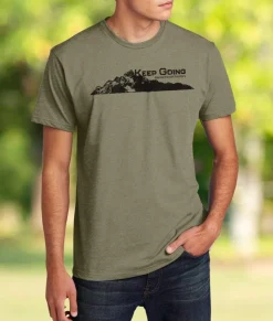 Men Nayked Apparel Shirts>Ridiculously Soft Crew Neck Graphic T-Shirt | Keep Going Mountain View