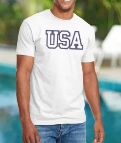 Men Nayked Apparel Shirts>Ridiculously Soft Men'S Usa Text Shirt