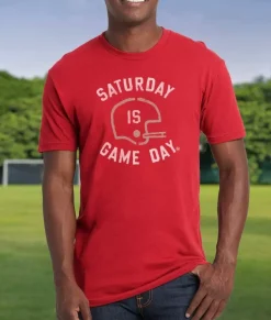 Men Nayked Apparel T-Shirts>Ridiculously Soft Saturday Is Game Day Graphic Short Sleeve Crew Neck T-Shirt