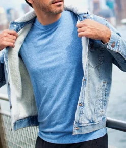 Men Nayked Apparel Shirts>Unisex Soft Sherpa Lined Vintage Denim Jacket