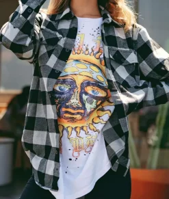 Women Nayked Apparel Tops>Women'S Boyfriend Classic Flannel Shirt