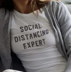 Women Nayked Apparel Tops>Women'S Ridiculously Soft 100% Cotton Graphic Tee | Social Distancing Expert