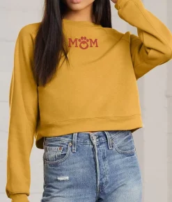 Women Nayked Apparel Tops>Women'S Ridiculously Soft Mid-Length Raglan Graphic Pullover | Mom Paw Print