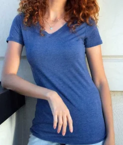 Women Nayked Apparel T-Shirts>Women'S Ridiculously Soft Vintage Wash V-Neck Short Sleeve T-Shirt