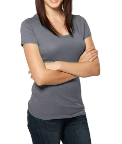 Women Nayked Apparel Tops>Women'S Ridiculously Soft Lightweight Deep Scoop-Neck T-Shirt