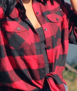 Women Nayked Apparel Tops>Women'S Ridiculously Soft Flannel Boyfriend Shirt