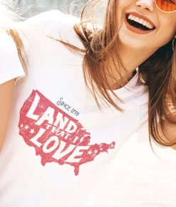 Women Nayked Apparel T-Shirts>Women'S Ridiculously Soft Lightweight Graphic Tee | Land That I Love
