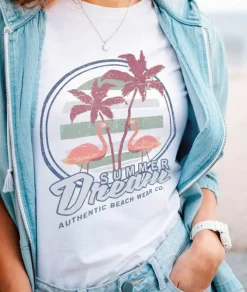 Women Nayked Apparel Tops>Women'S Ridiculously Soft 100% Cotton Graphic Tee | Summer Dream