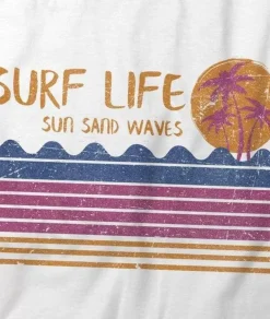 Women Nayked Apparel Tops>Women'S Ridiculously Soft 100% Cotton Graphic Tee | Surf Life