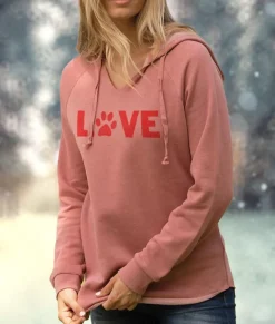 Women Nayked Apparel Tops>Women'S Ridiculously Soft Wave Wash Valentine'S Day Graphic Hoodie | Love My Pet