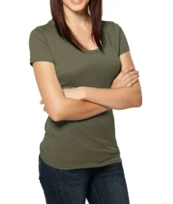 Women Nayked Apparel T-Shirts>Women'S Ridiculously Soft Lightweight Deep Scoop-Neck T-Shirt