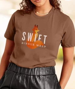Women Nayked Apparel Tops>Women'S Ridiculously Soft Relaxed Fit 100% Cotton Graphic T-Shirt | Swift Single Malt