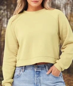 Women Nayked Apparel Tops>Women'S Ridiculously Soft Raglan Abbreviated Crop Pullover