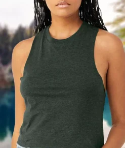 Women Nayked Apparel Tank Tops>Women'S Ridiculously Soft Cropped Racerback Muscle Tank