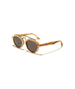 Women Nayked Apparel Accessories>Women'S Round Wood Sunglasses, Lifetime Guarantee