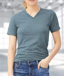 Women Nayked Apparel Tops>Women'S Short Sleeve Slub Jersey V-Neck T-Shirt